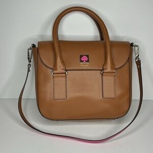 Kate Spade New Bond Street Flo caramel Satchel Crossbody Bag New York
